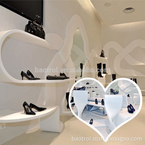 Newest design artificial stone retail shoe displays and fixtures